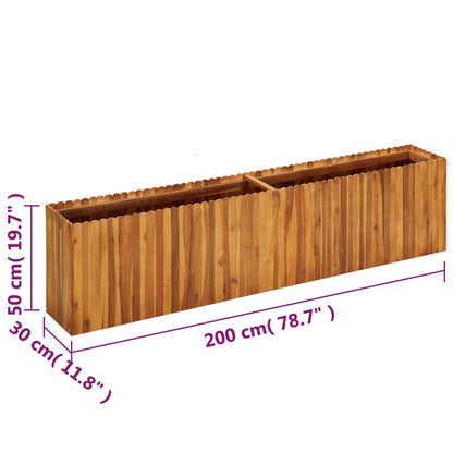 Plantenbak Verhoogd Massief Acaciahout 200 x 30 x 50 cm