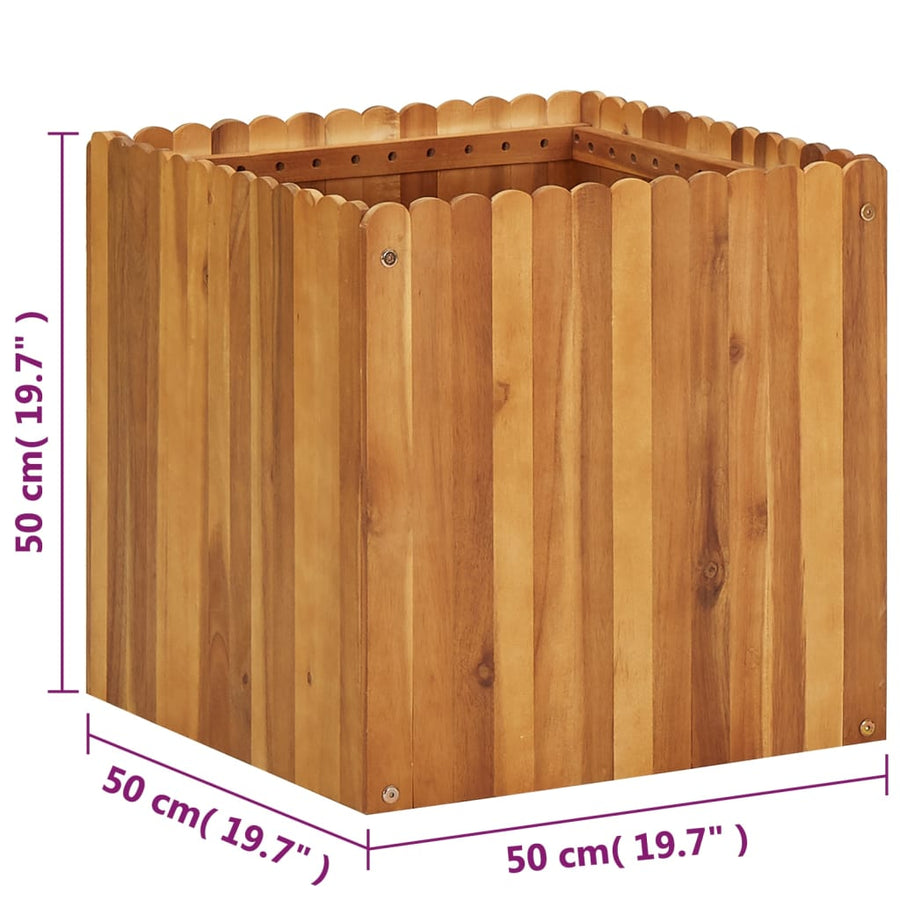 Plantenbak Verhoogd Massief Acaciahout 50 x 50 x 50 cm