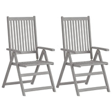 Tuinstoelen Verstelbaar Massief Acaciahout Grijs 2