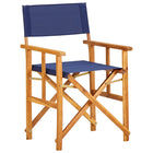 Regisseursstoel massief acaciahout blauw 55x56x88 cm