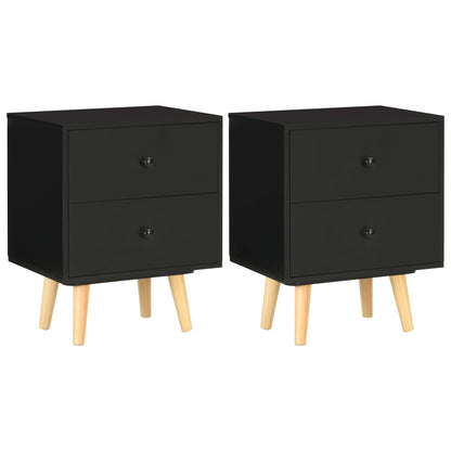Nachtkastjes 40X30X50 Cm Massief Grenenhout Zwart