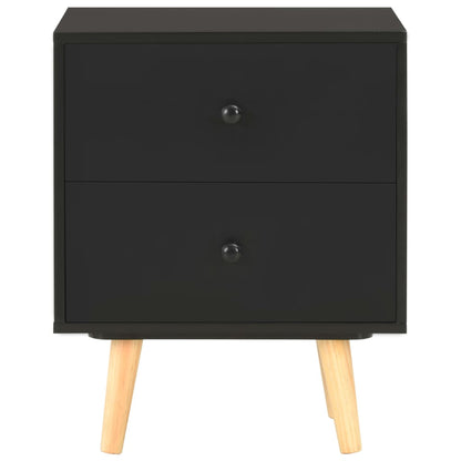 Nachtkastjes 40X30X50 Cm Massief Grenenhout Zwart