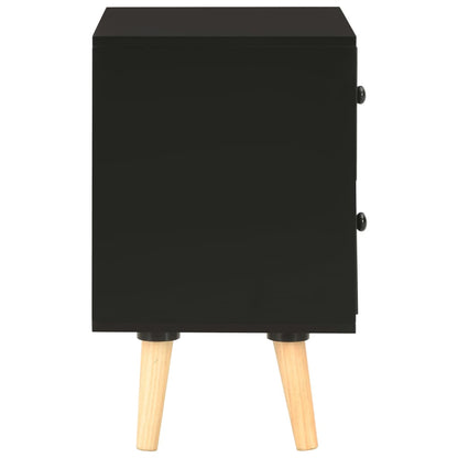 Nachtkastjes 40X30X50 Cm Massief Grenenhout Zwart