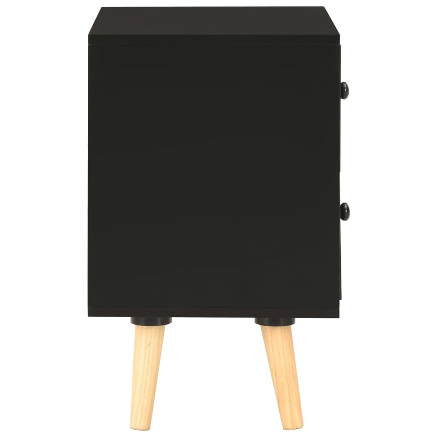 Nachtkastjes 40X30X50 Cm Massief Grenenhout Zwart