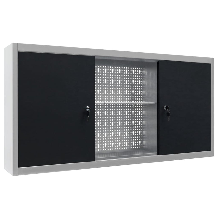 Gereedschapskast Voor Aan De Wand Metaal Grijs En Zwart