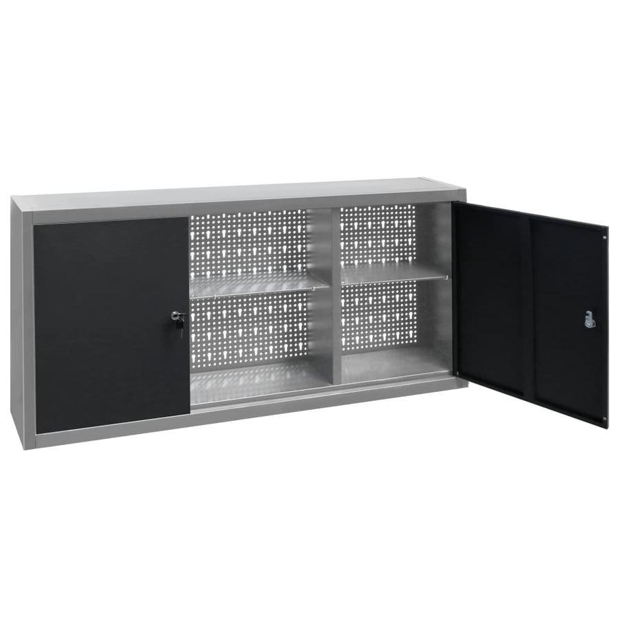 Gereedschapskast Voor Aan De Wand Metaal Grijs En Zwart