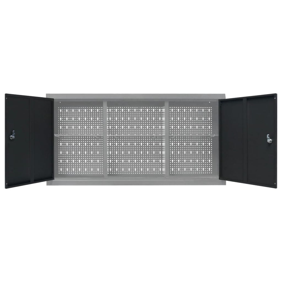 Gereedschapskast Voor Aan De Wand Metaal Grijs En Zwart