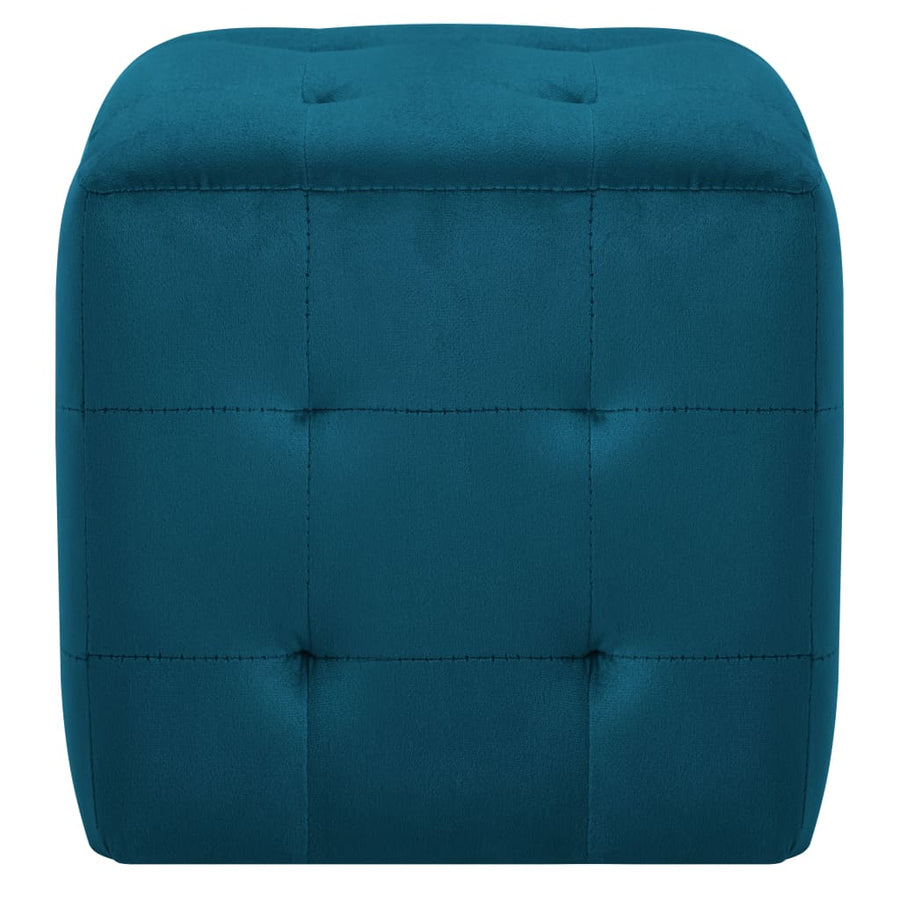 Poef 2 St 30X30X30 Cm Fluweel Blauw