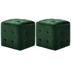 Poef 2 St 30X30X30 Cm Fluweel Groen