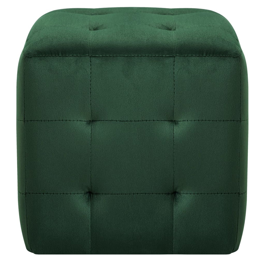 Poef 2 St 30X30X30 Cm Fluweel Groen