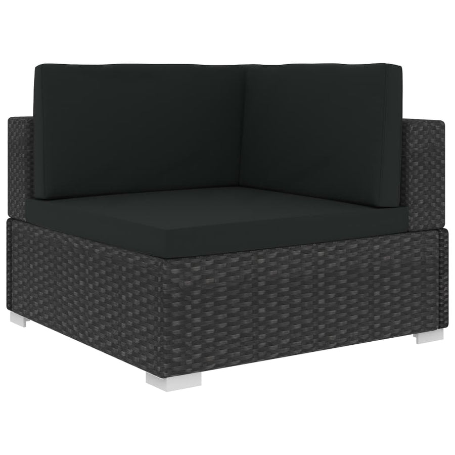 8-Delige Loungeset Met Kussens Poly Rattan Zwart
