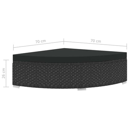 6-Delige Loungeset Met Kussens Poly Rattan Zwart