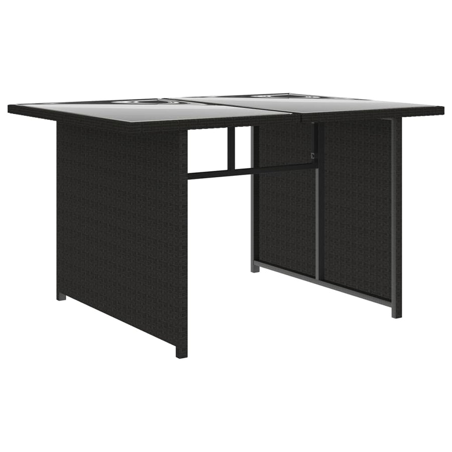 10-Delige Loungeset Met Kussens Poly Rattan Zwart