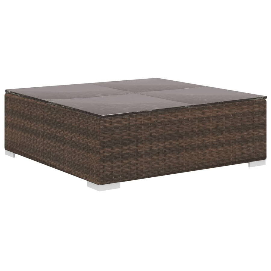 -Delige Loungeset Met Kussens Poly Rattan Bruin