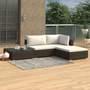 Loungeset 4-delig poly rattan bruin