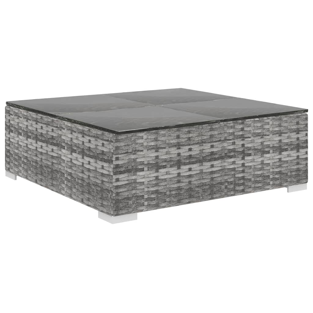 -Delige Loungeset Met Kussens Poly Rattan Grijs