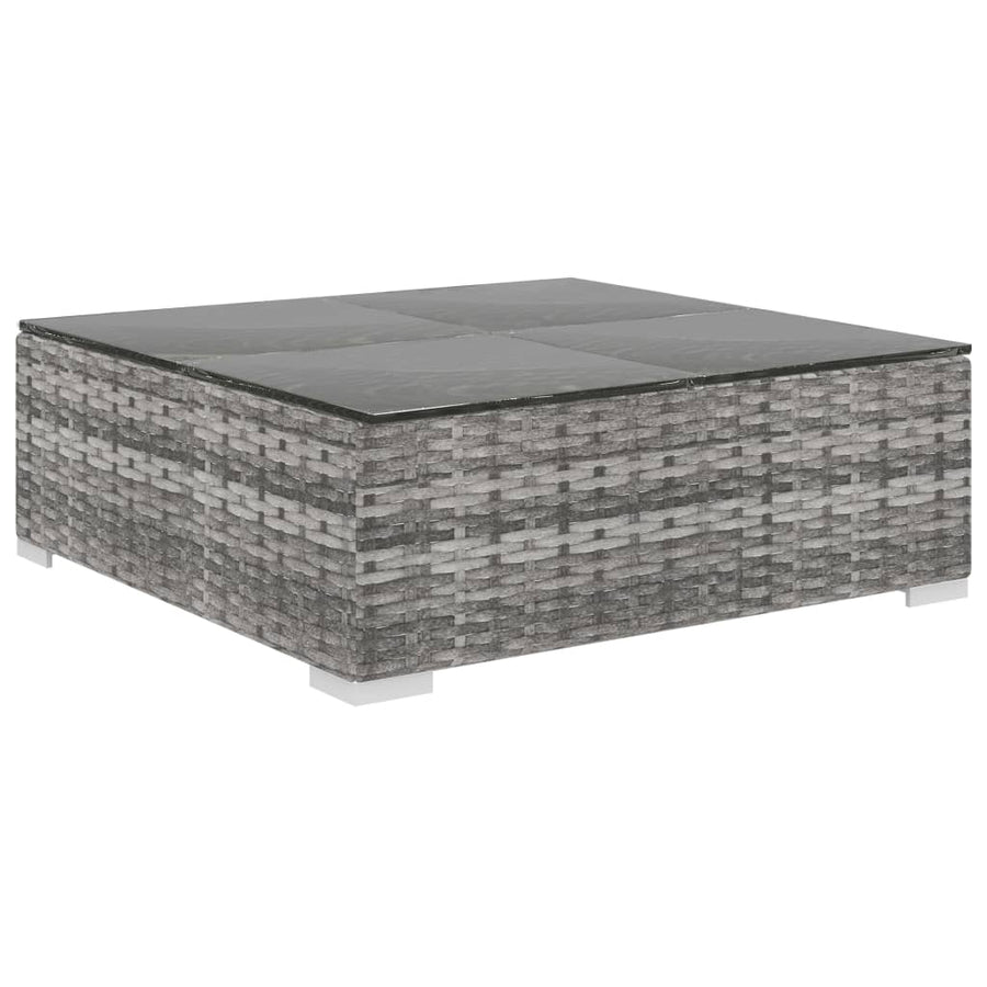 -Delige Loungeset Met Kussens Poly Rattan Grijs
