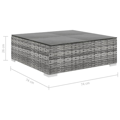 -Delige Loungeset Met Kussens Poly Rattan Grijs