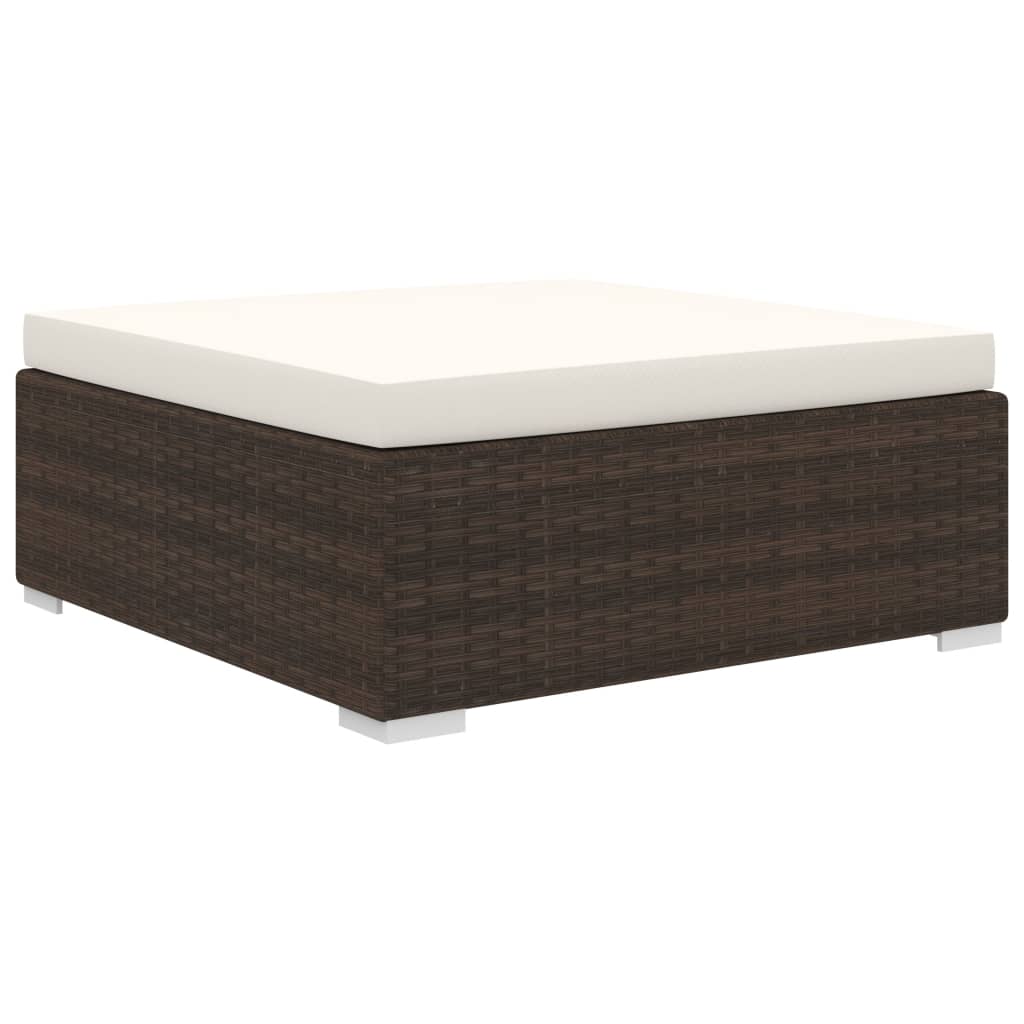 -Delige Loungeset Met Kussens Poly Rattan Bruin