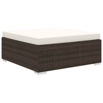 -Delige Loungeset Met Kussens Poly Rattan Bruin