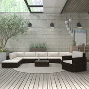 Loungeset 11-delig poly rattan bruin