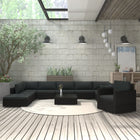 -Delige Loungeset Met Kussens Poly Rattan Zwart