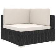 Hoekbank poly rattan zwart 70x70x52,5 cm