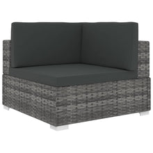 1 St Met Kussens Poly Rattan Grijs Hoekbank