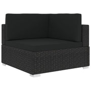 Hoekbank poly rattan zwart 70x70x52,5 cm