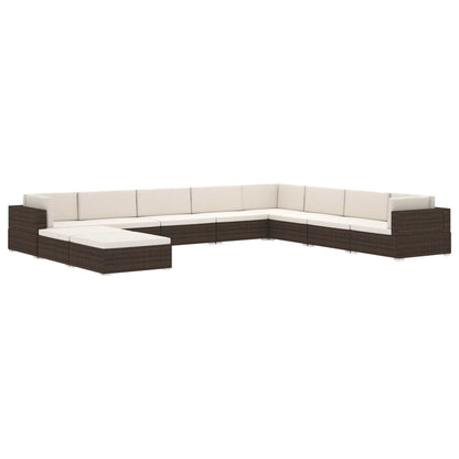 Hoekbank 1 St Met Kussens Poly Rattan Zwart