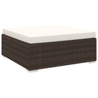 Voetensteun 70x70x26 cm poly rattan bruin