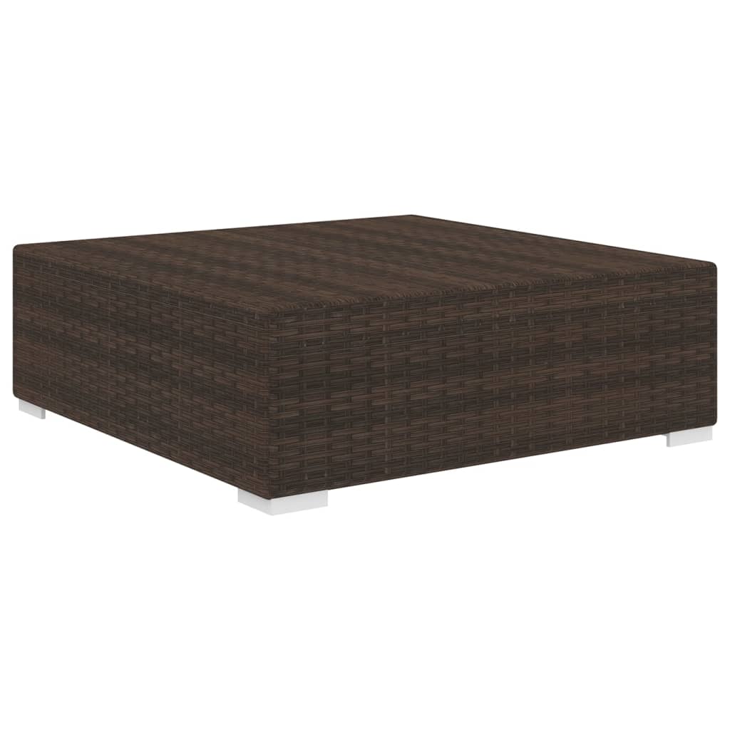 St Met Kussen Poly Rattan Bruin Voetensteun
