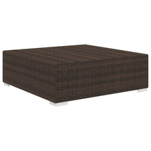 St Met Kussen Poly Rattan Bruin Voetensteun