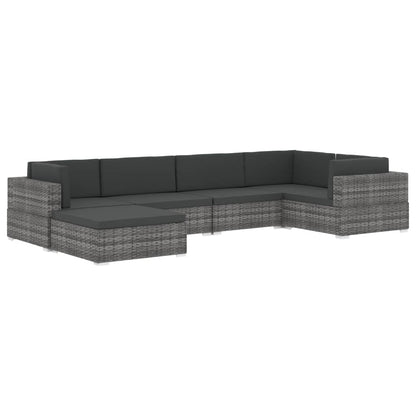 St Met Kussen Poly Rattan Bruin Voetensteun