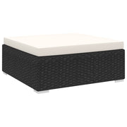 Voetensteun poly rattan 70x70x26 cm zwart