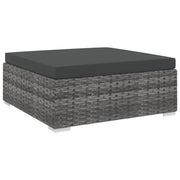 Voetensteun 70x70x26 cm poly rattan grijs
