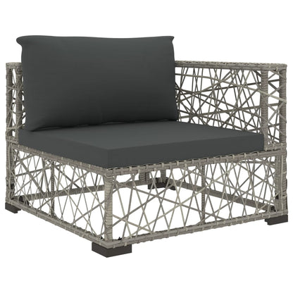 8-Delige Loungeset Met Kussens Poly Rattan Grijs