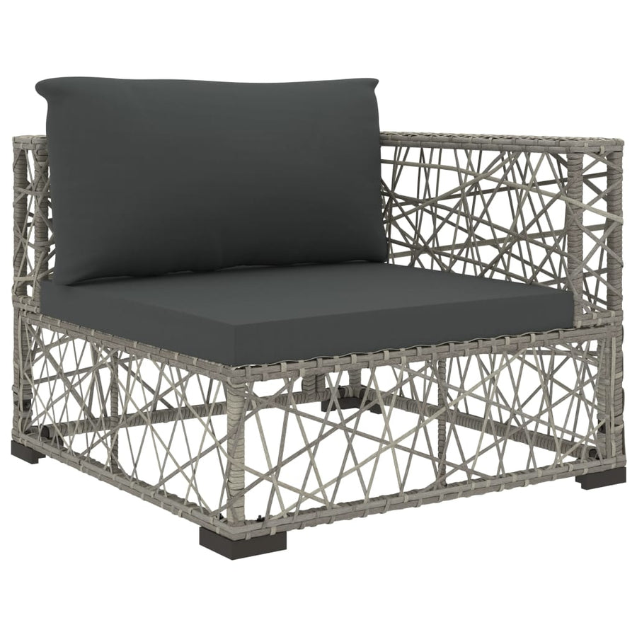8-Delige Loungeset Met Kussens Poly Rattan Grijs