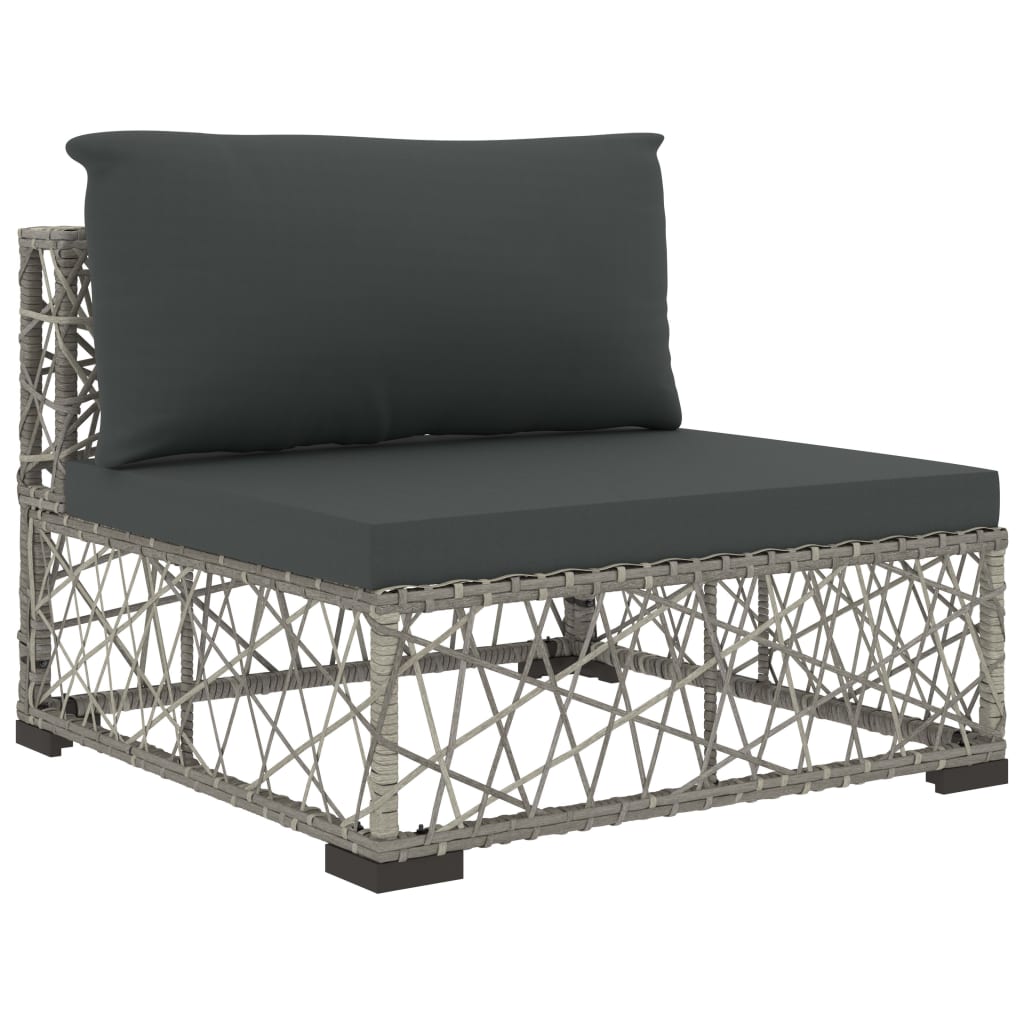 8-Delige Loungeset Met Kussens Poly Rattan Grijs