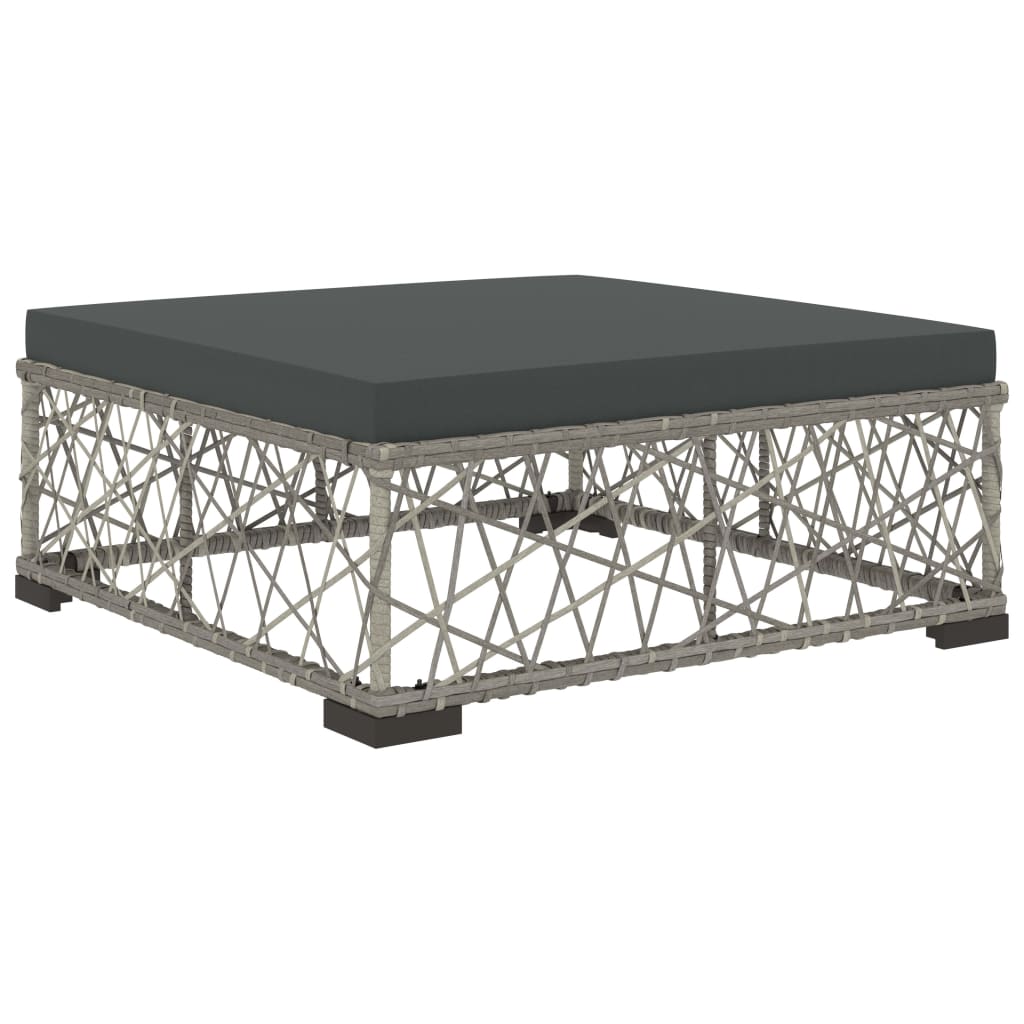 8-Delige Loungeset Met Kussens Poly Rattan Grijs