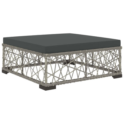 8-Delige Loungeset Met Kussens Poly Rattan Grijs