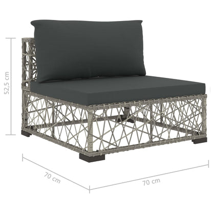 8-Delige Loungeset Met Kussens Poly Rattan Grijs