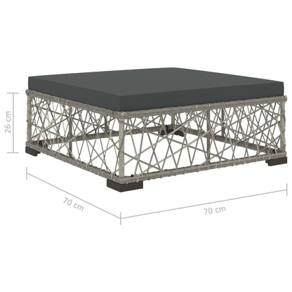 8-Delige Loungeset Met Kussens Poly Rattan Grijs