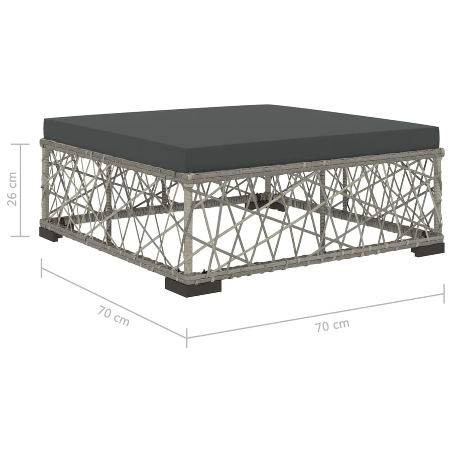 8-Delige Loungeset Met Kussens Poly Rattan Grijs