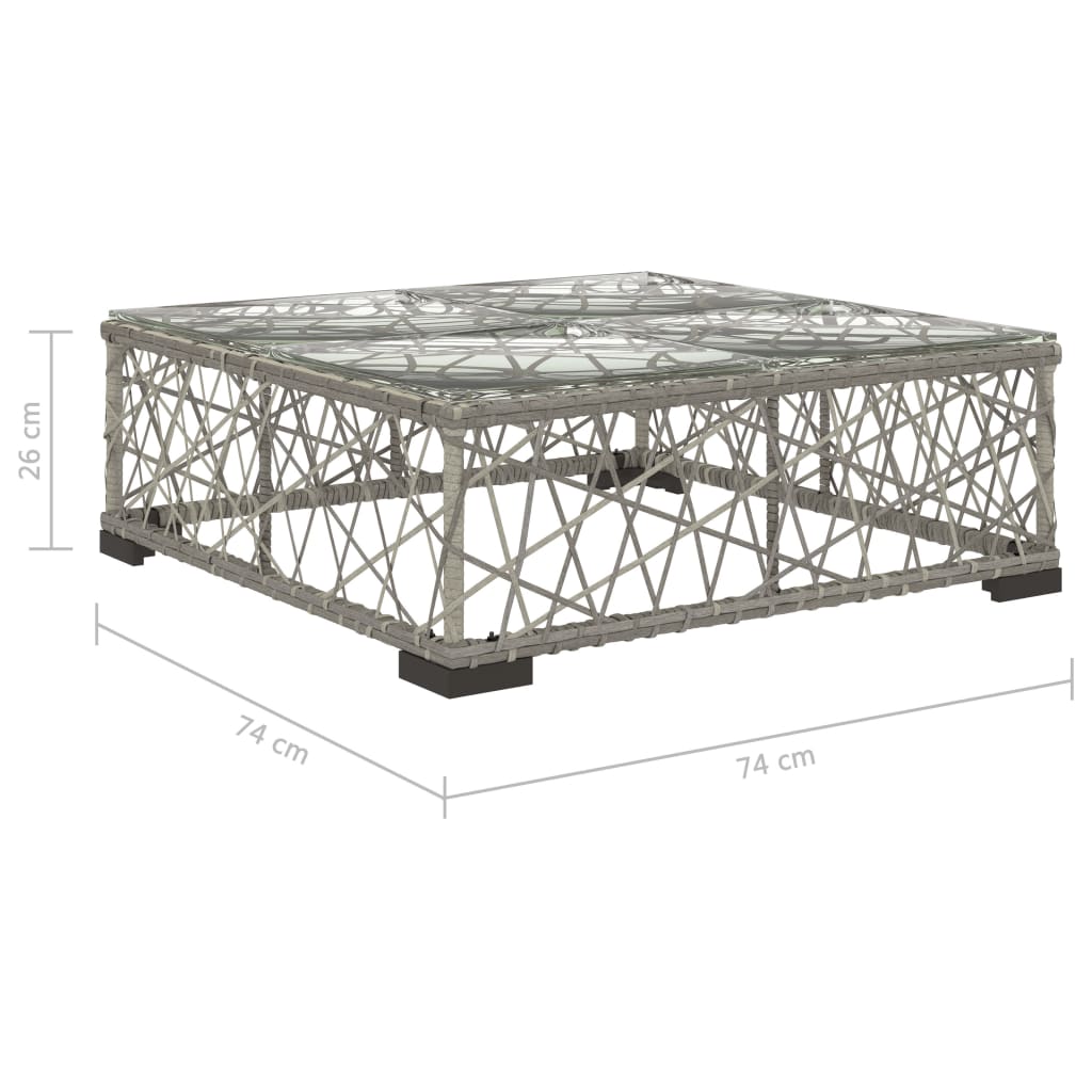8-Delige Loungeset Met Kussens Poly Rattan Grijs