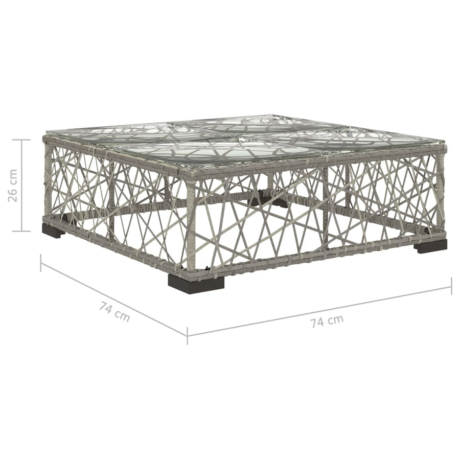 8-Delige Loungeset Met Kussens Poly Rattan Grijs