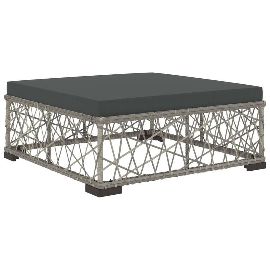 6-Delige Loungeset Met Kussens Poly Rattan Grijs
