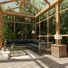 6-Delige Loungeset Met Kussens Poly Rattan Grijs