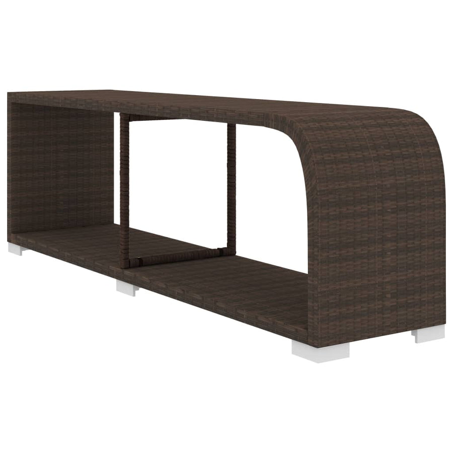 10-Delige Loungeset Met Kussens Poly Rattan Bruin