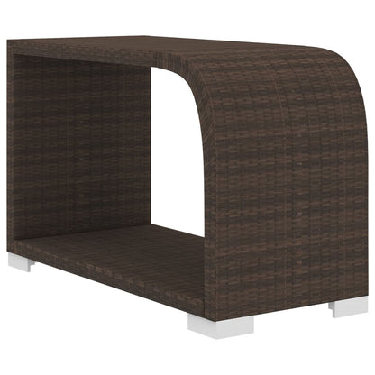 10-Delige Loungeset Met Kussens Poly Rattan Bruin